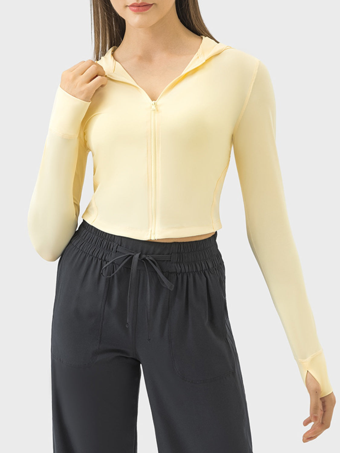 Thunder Chick Fitness Zip Up Hooded Long Sleeve Active Outerwear