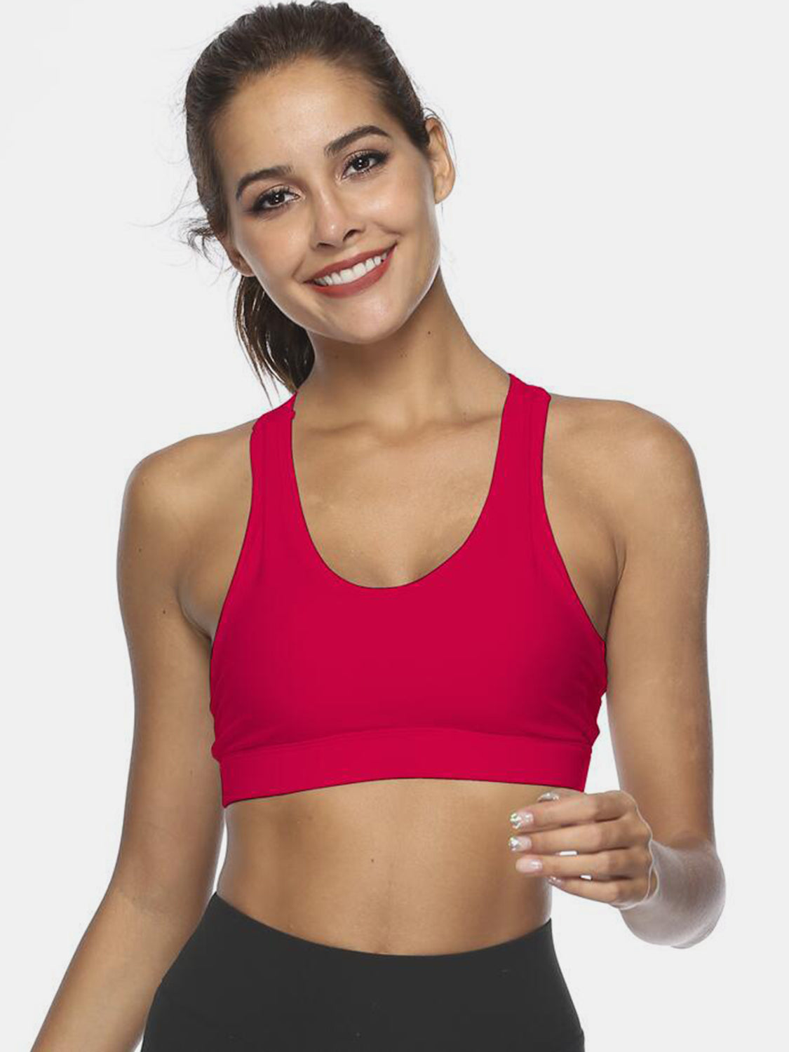 Thunder Chick Fitness Cutout Scoop Neck Active Tank
