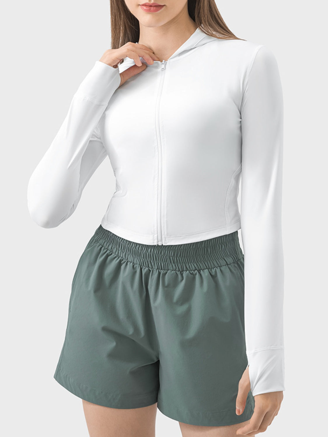 Thunder Chick Fitness Zip Up Hooded Long Sleeve Active Outerwear