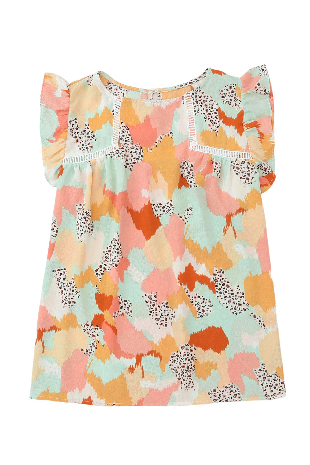 Thunder Chick Fitness Multicolour Plus Size Abstract Print Puff Sleeve Blouse