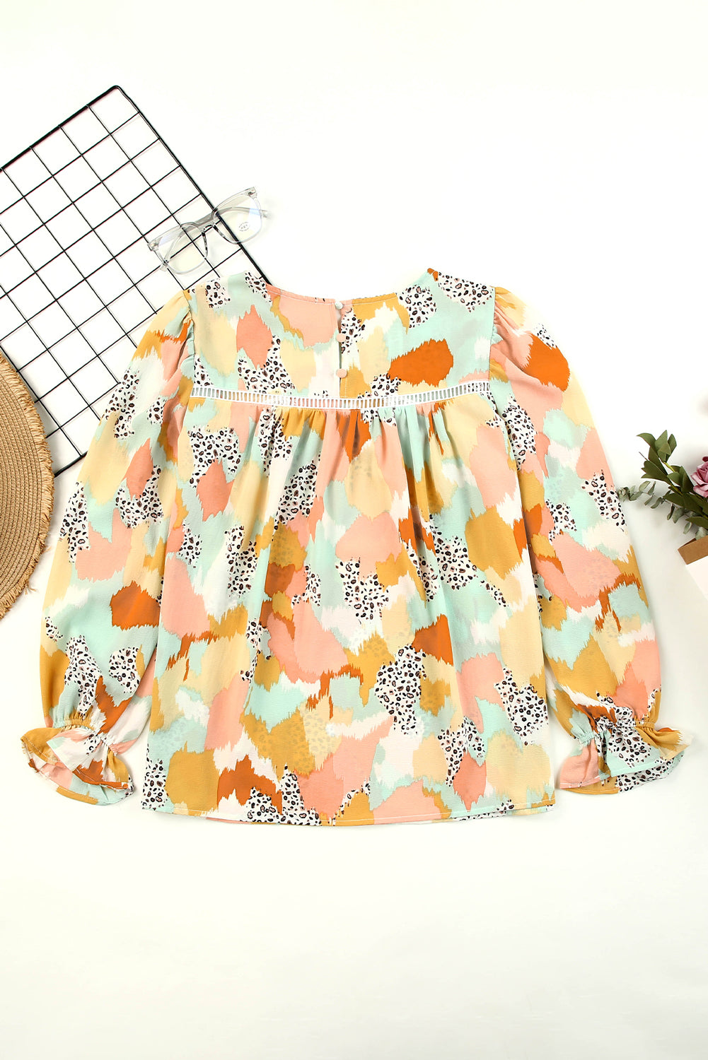 Thunder Chick Fitness Multicolour Plus Size Abstract Print Puff Sleeve Blouse