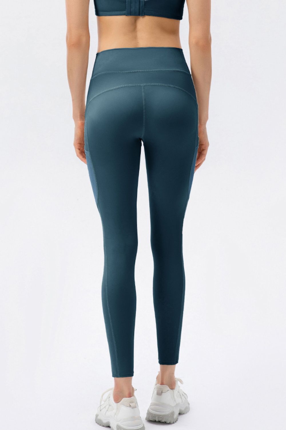 Teal Thunder Chick Fitness High Waist Slim Fit Long Sports Pants