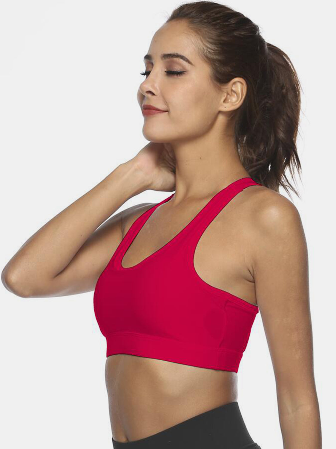 Thunder Chick Fitness Cutout Scoop Neck Active Tank