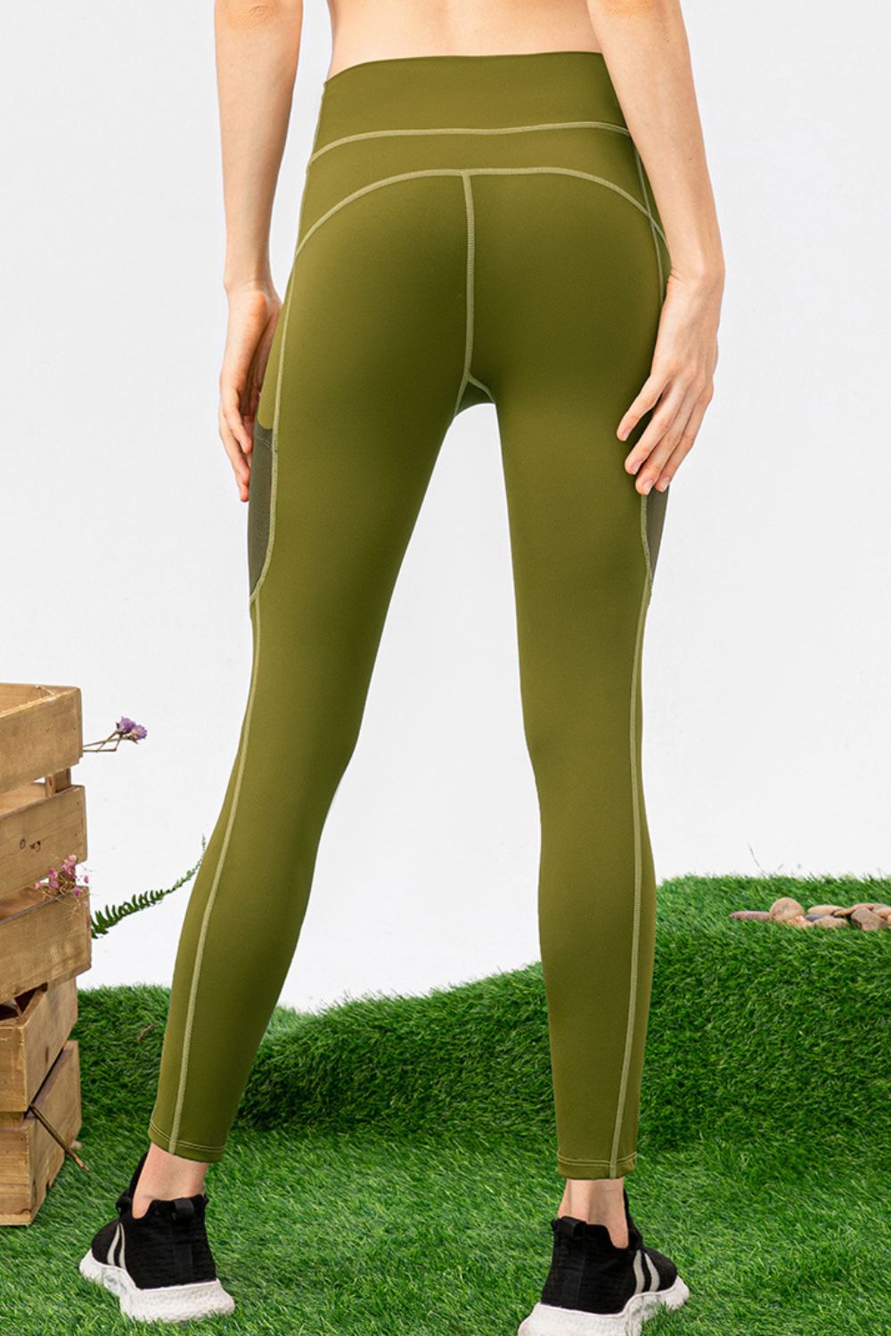 Green Thunder Chick Fitness High Waist Slim Fit Long Sports Pants