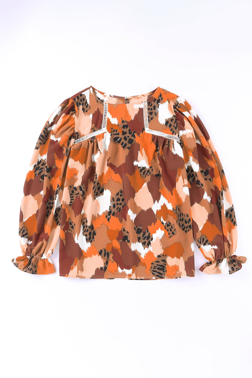 Thunder Chick Fitness Multicolour Plus Size Abstract Print Puff Sleeve Blouse