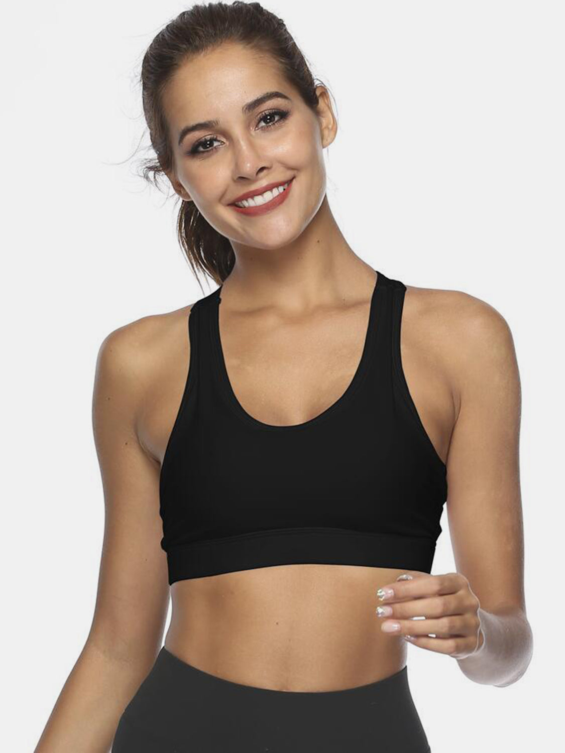 Thunder Chick Fitness Cutout Scoop Neck Active Tank