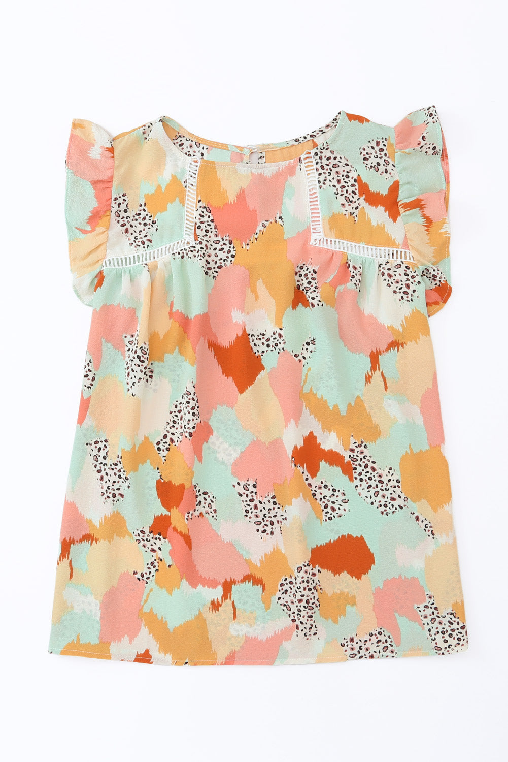 Thunder Chick Fitness Multicolour Plus Size Abstract Print Puff Sleeve Blouse