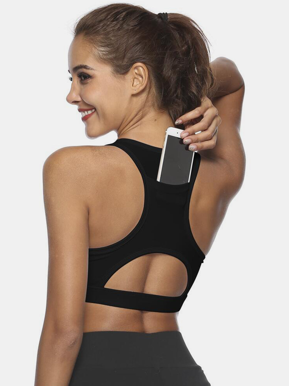 Thunder Chick Fitness Cutout Scoop Neck Active Tank