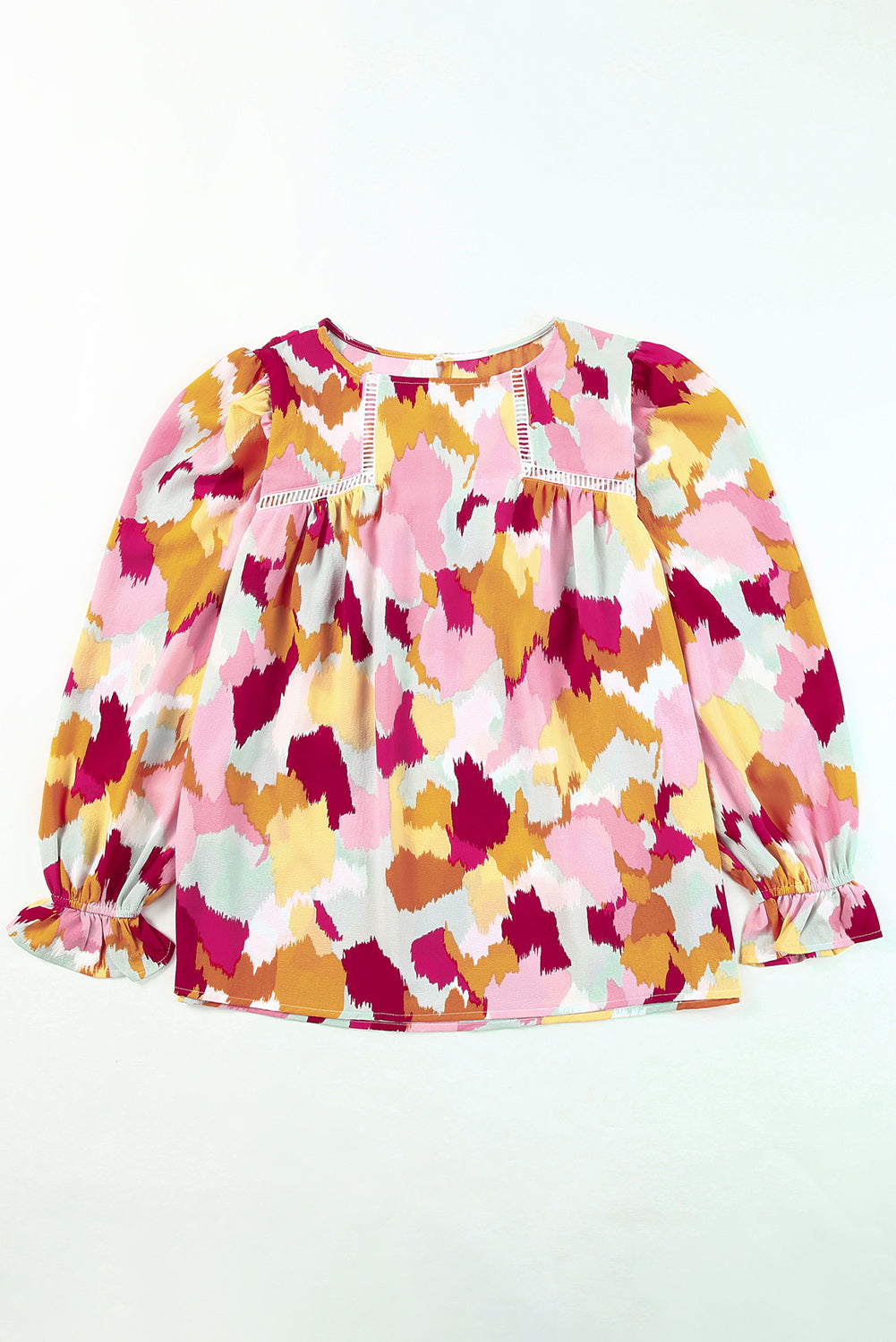 Thunder Chick Fitness Multicolour Plus Size Abstract Print Puff Sleeve Blouse