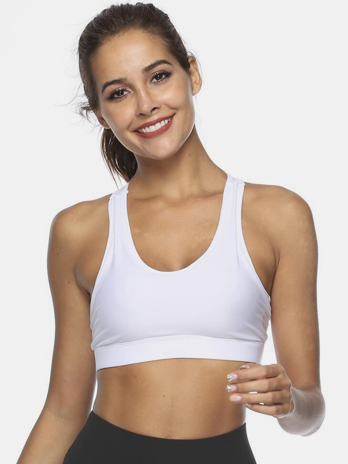 Thunder Chick Fitness Cutout Scoop Neck Active Tank