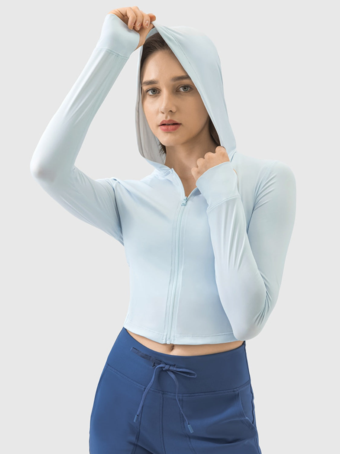 Thunder Chick Fitness Zip Up Hooded Long Sleeve Active Outerwear