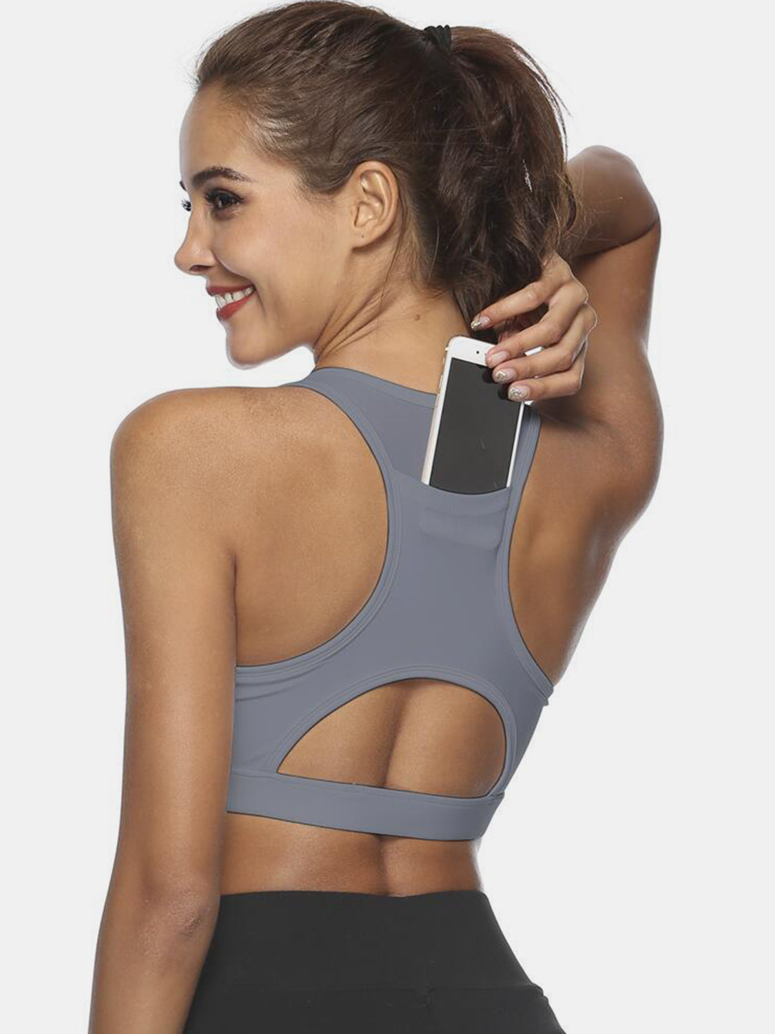 Thunder Chick Fitness Cutout Scoop Neck Active Tank