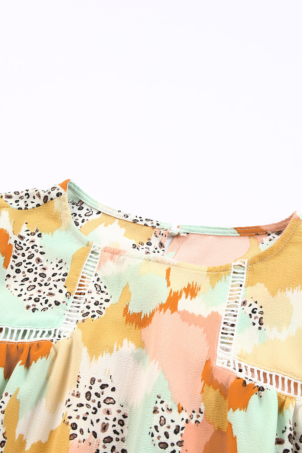Thunder Chick Fitness Multicolour Plus Size Abstract Print Puff Sleeve Blouse