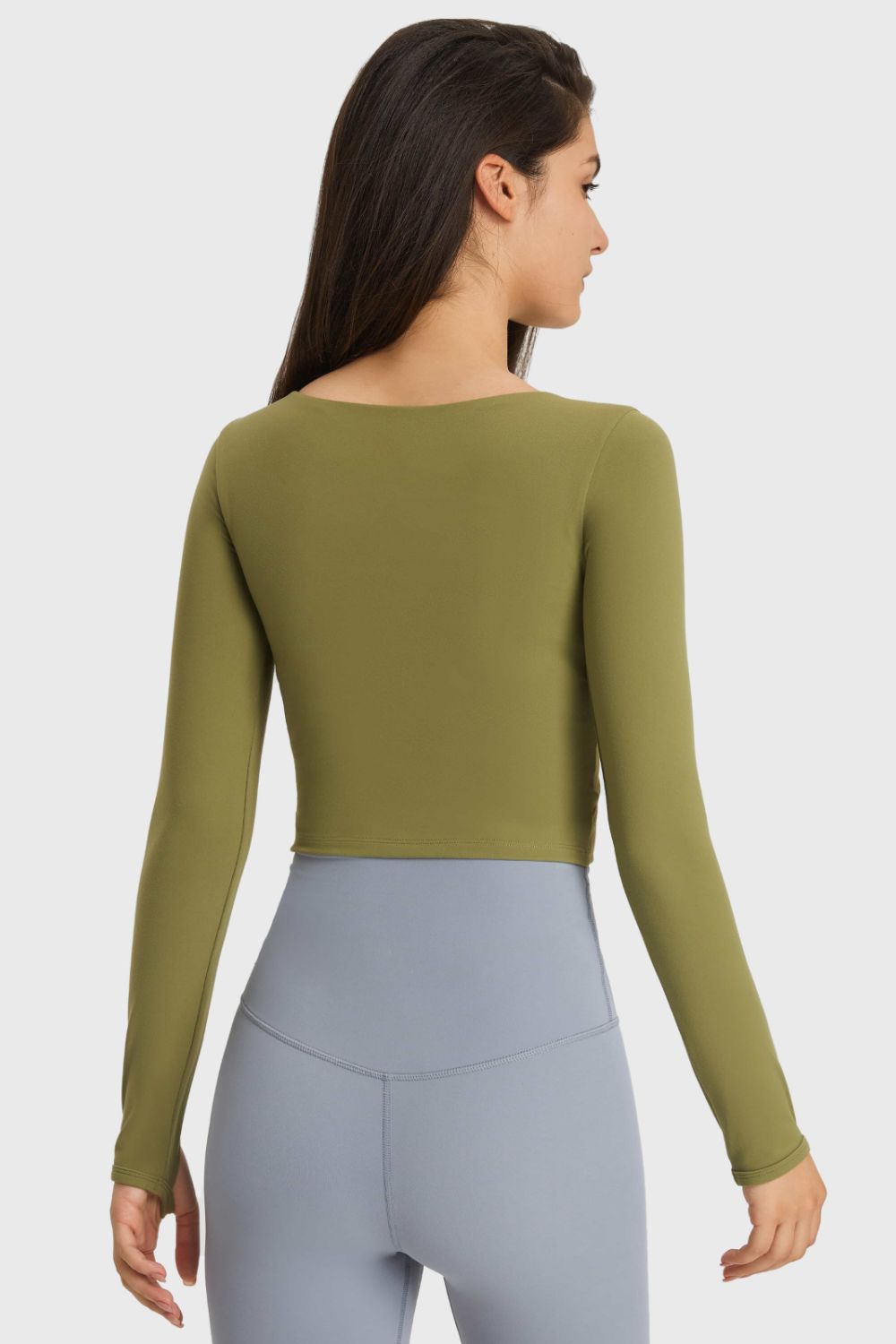 Thunder Chick Fitness Cutout Long Sleeve Cropped Sports Top