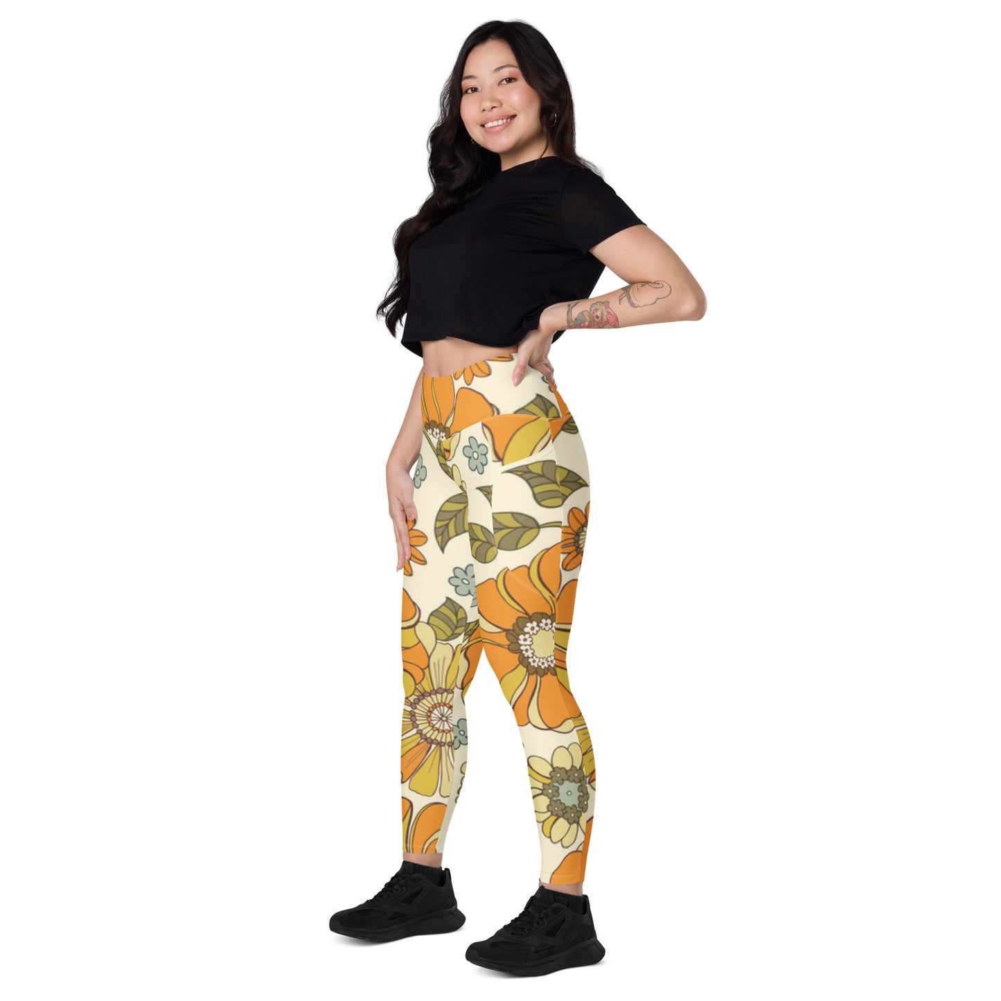 Thunder Chick Fitness Sunflower Leggings with pockets