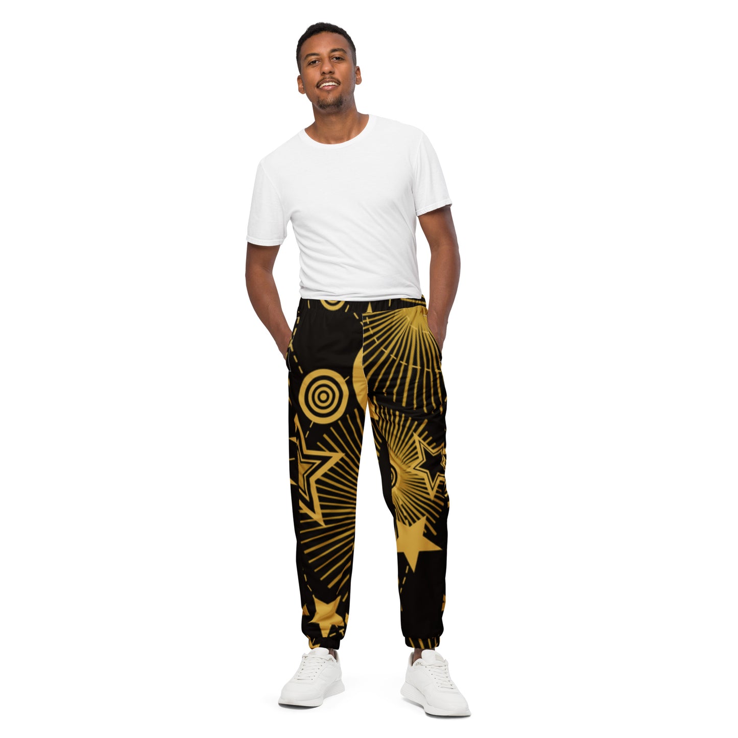 TCF Black Galaxy Track Pants