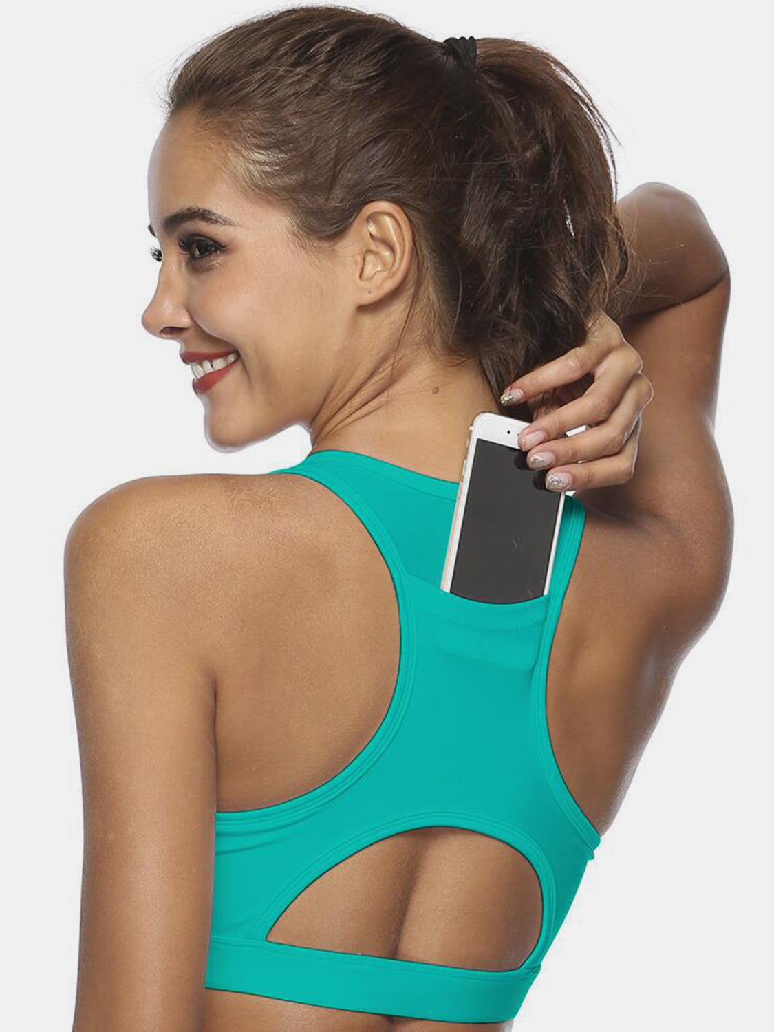 Thunder Chick Fitness Cutout Scoop Neck Active Tank