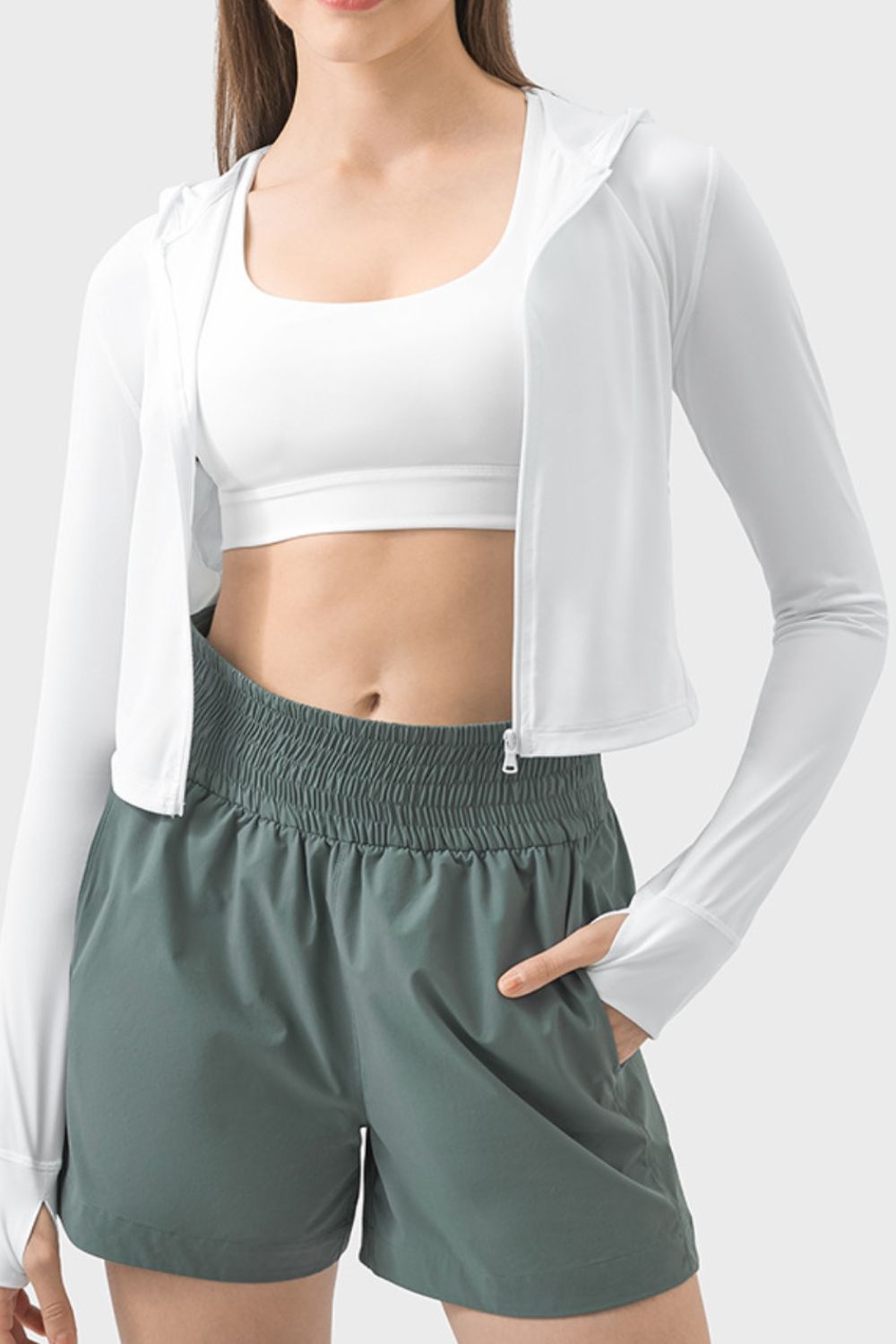 Thunder Chick Fitness Zip Up Hooded Long Sleeve Active Outerwear