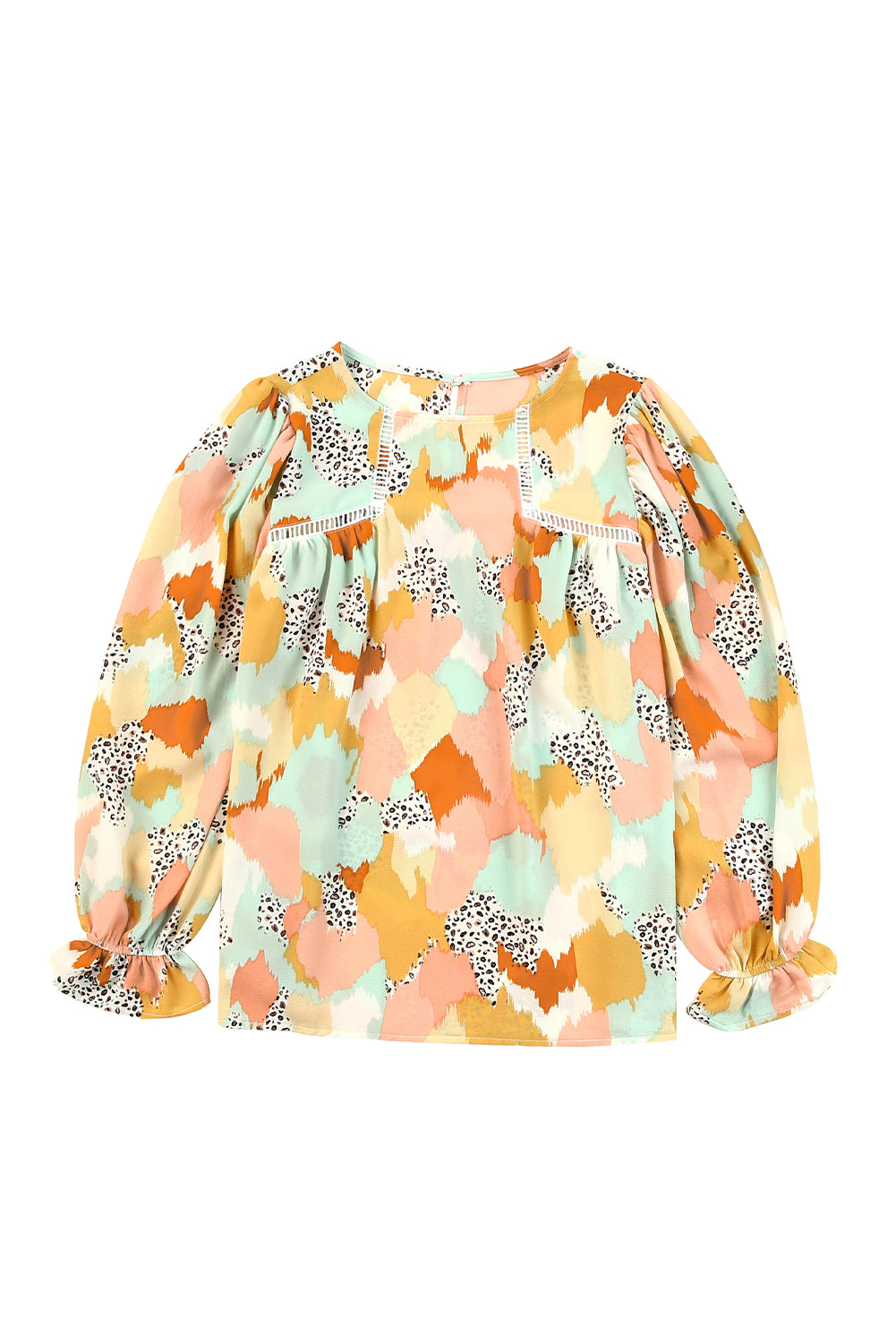 Thunder Chick Fitness Multicolour Plus Size Abstract Print Puff Sleeve Blouse