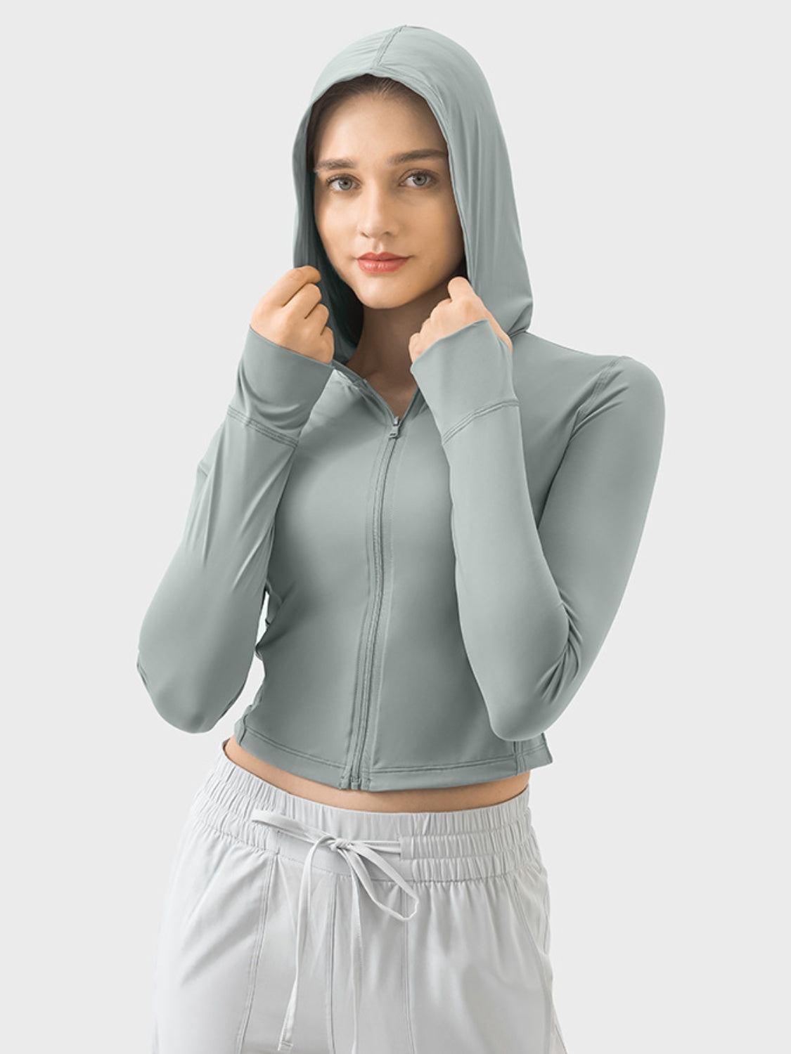 Thunder Chick Fitness Zip Up Hooded Long Sleeve Active Outerwear