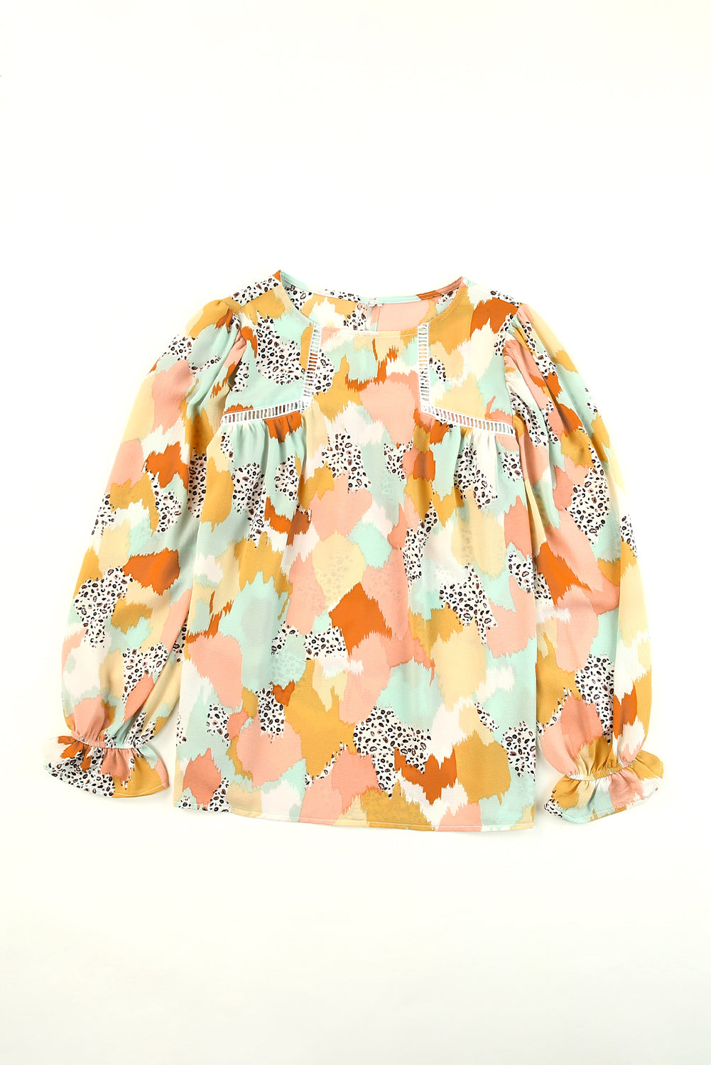 Thunder Chick Fitness Multicolour Plus Size Abstract Print Puff Sleeve Blouse