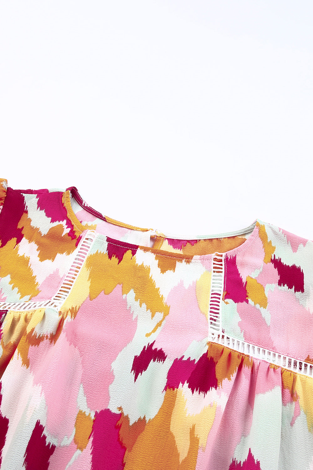 Thunder Chick Fitness Multicolour Plus Size Abstract Print Puff Sleeve Blouse