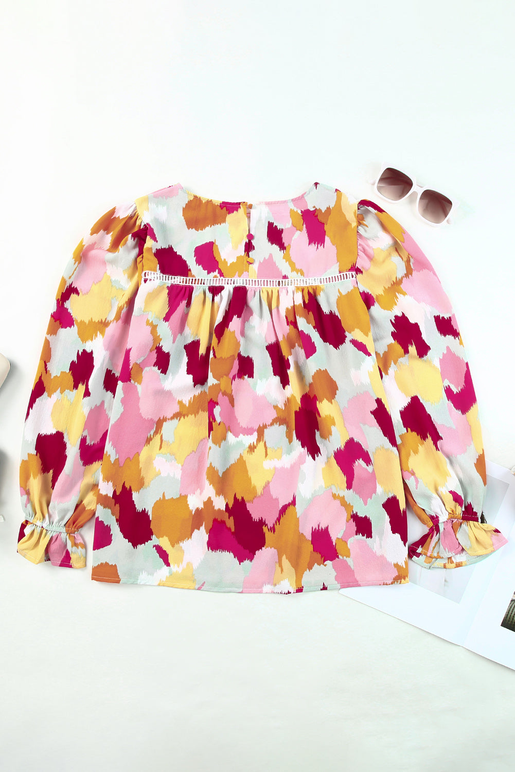 Thunder Chick Fitness Multicolour Plus Size Abstract Print Puff Sleeve Blouse