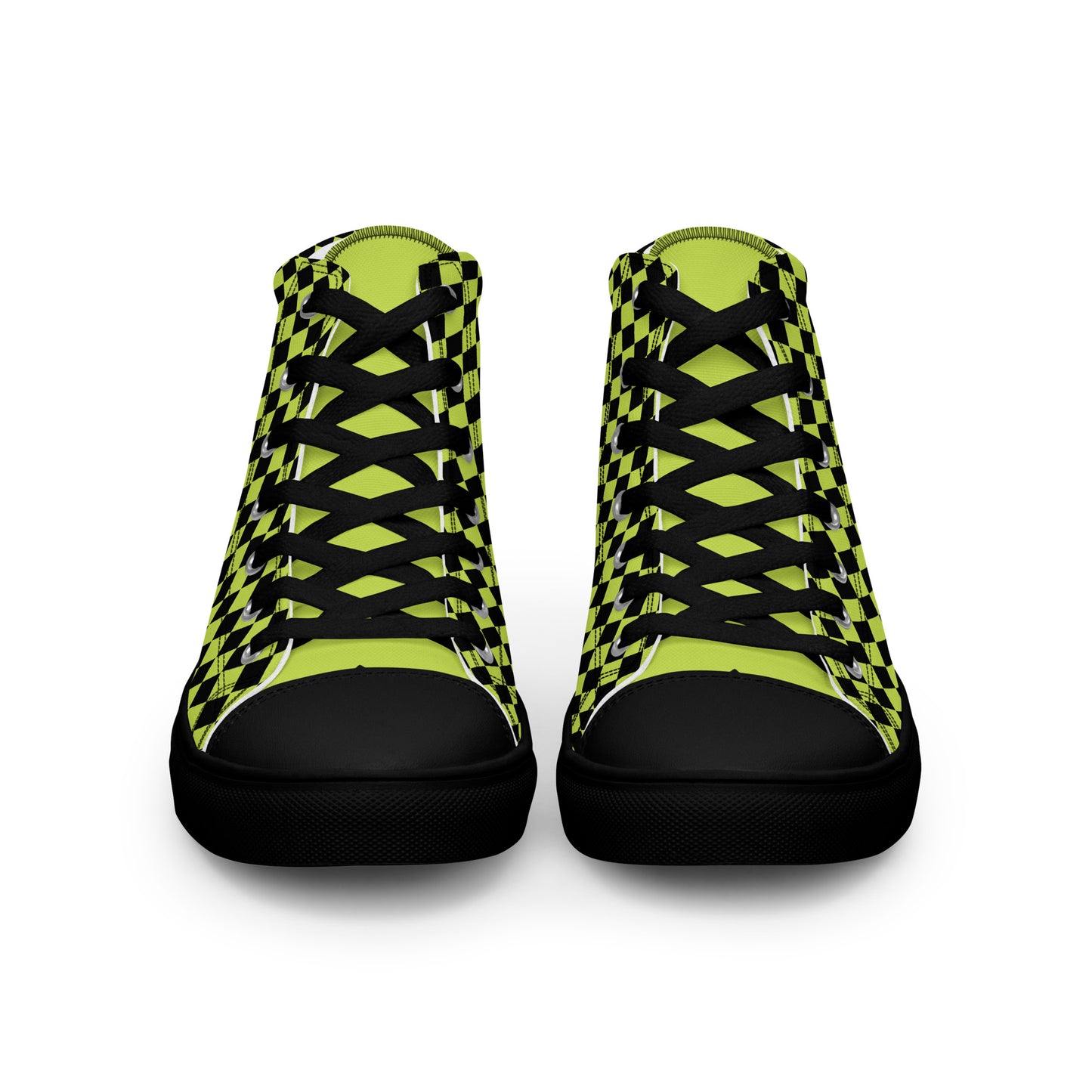 TCF Men Green /Black Checkered High Top Canvas