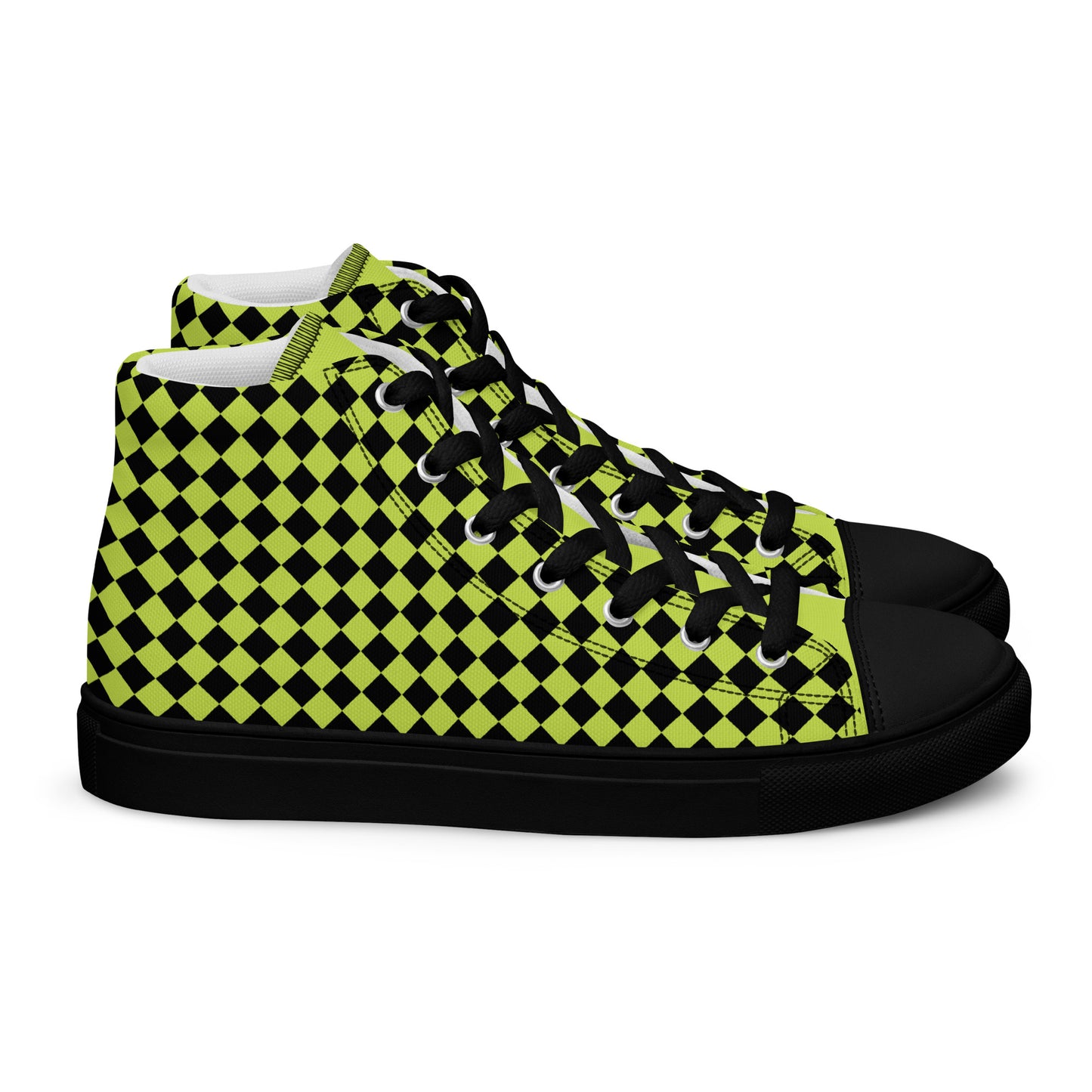 TCF Men Green /Black Checkered High Top Canvas