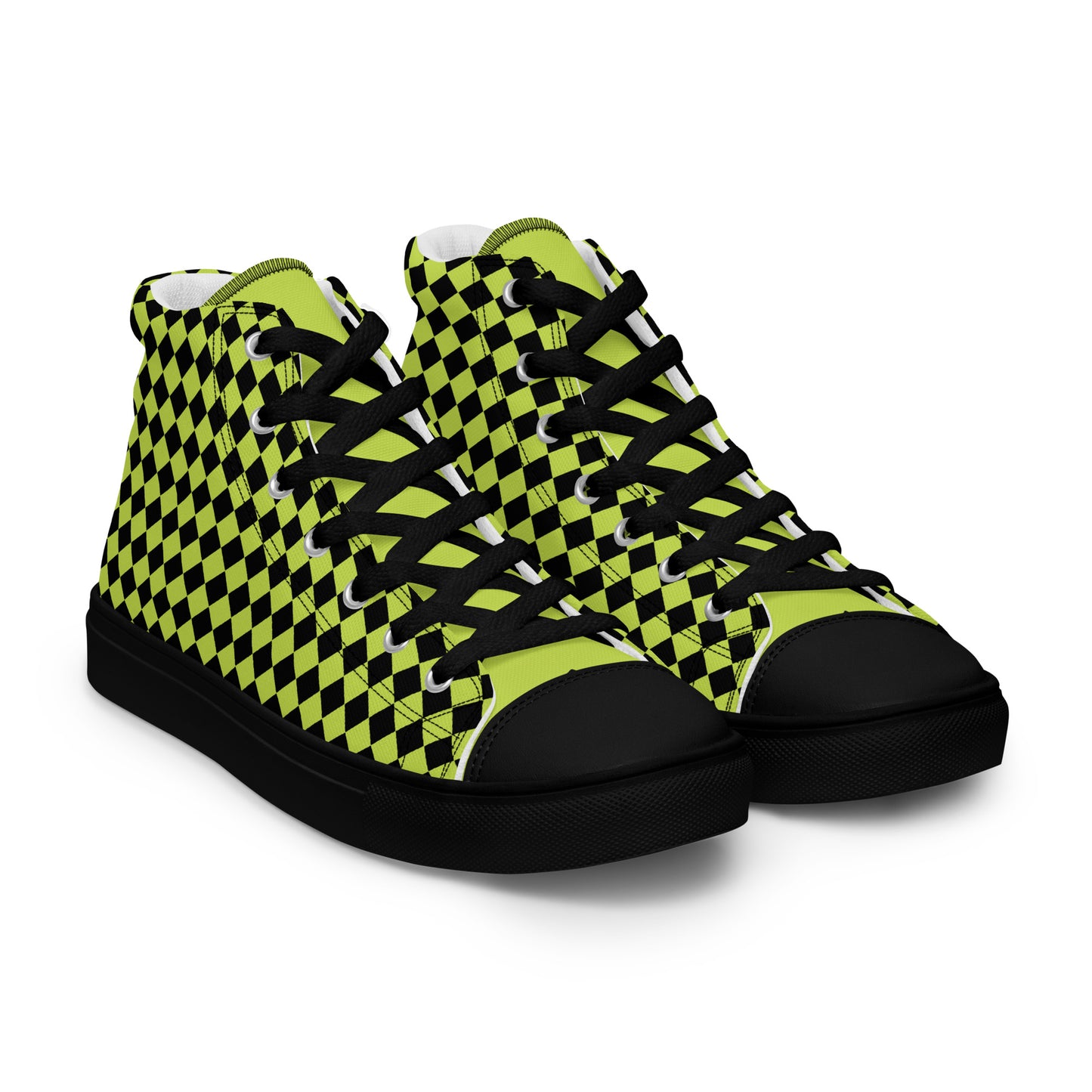TCF Men Green /Black Checkered High Top Canvas
