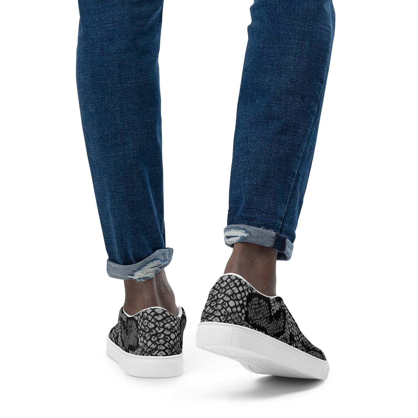 TCF Black Snake Skin Slip-On