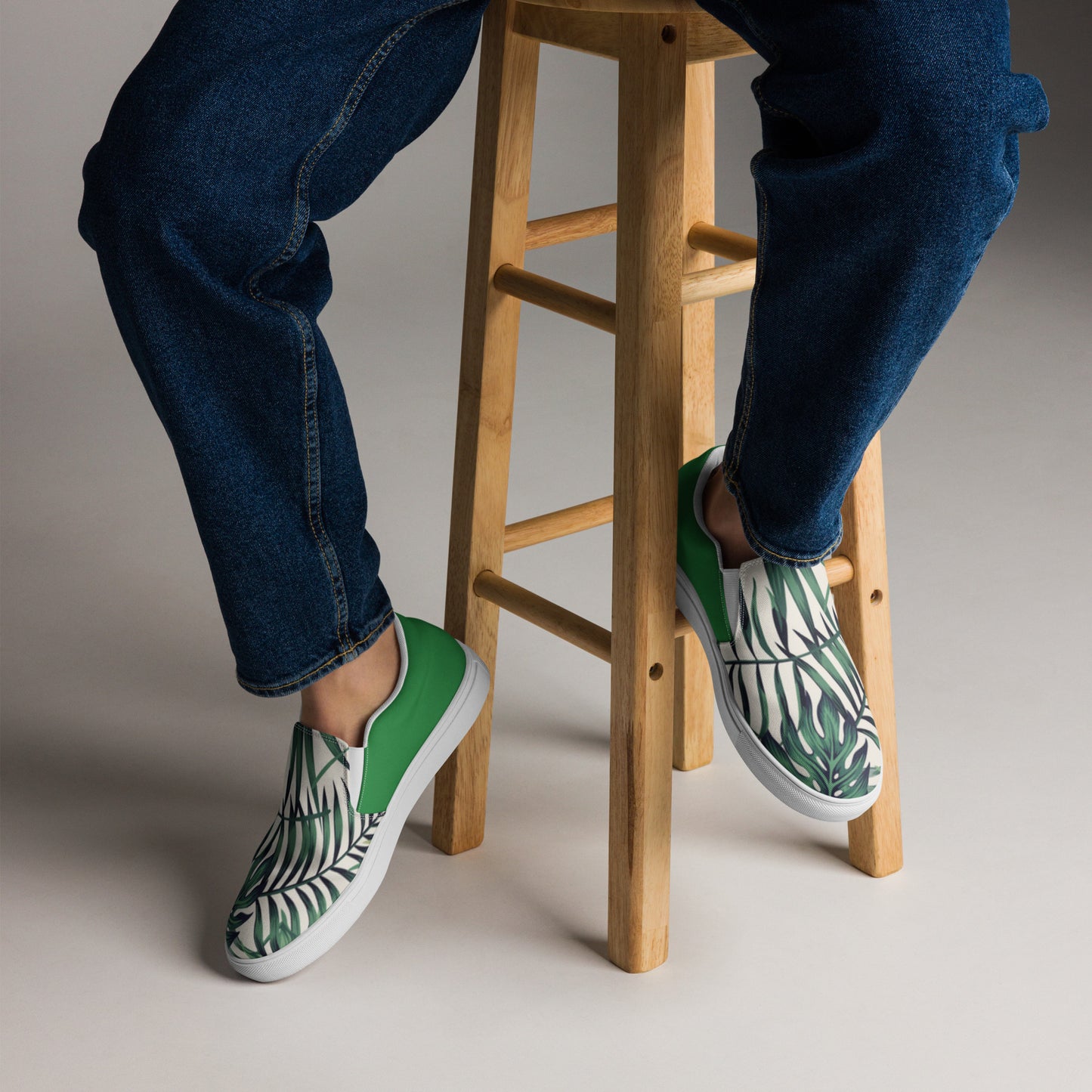 TCF Green Leaf Slip-On Canvas Shoes
