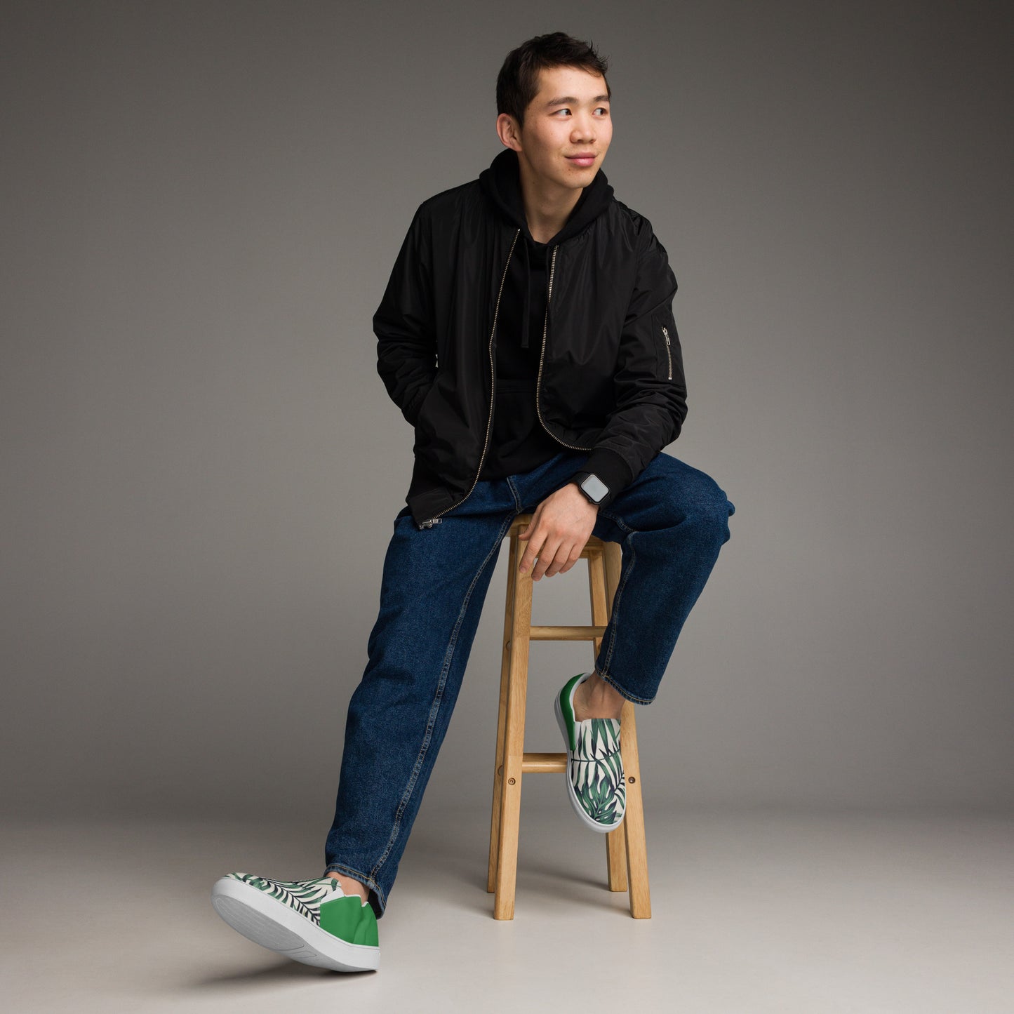 TCF Green Leaf Slip-On Canvas Shoes