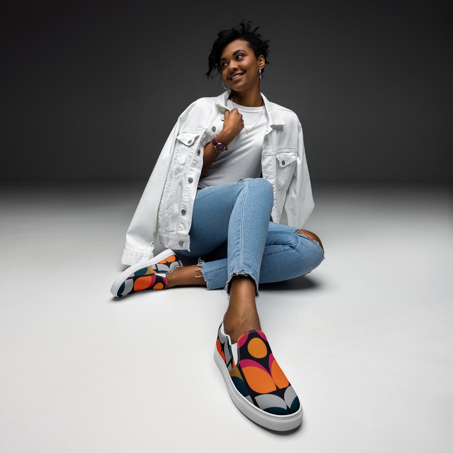 Slip-On Canvas Orange Shoes