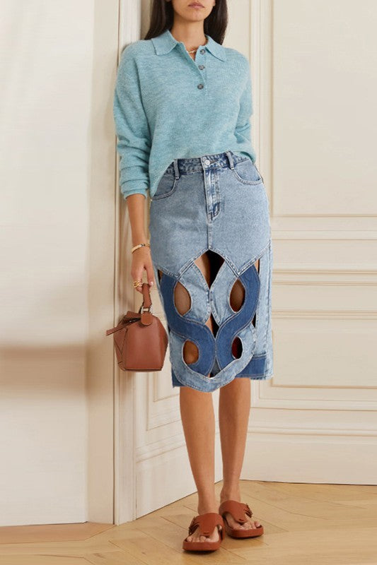 SEXY FASHION STYLE DENIM SKIRT