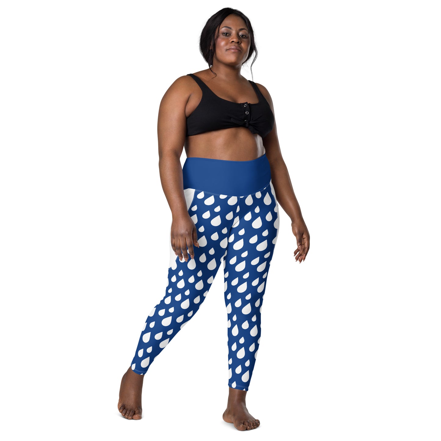 Thunder Chick Fitness Blue Drops Leggings with Leggings pockets