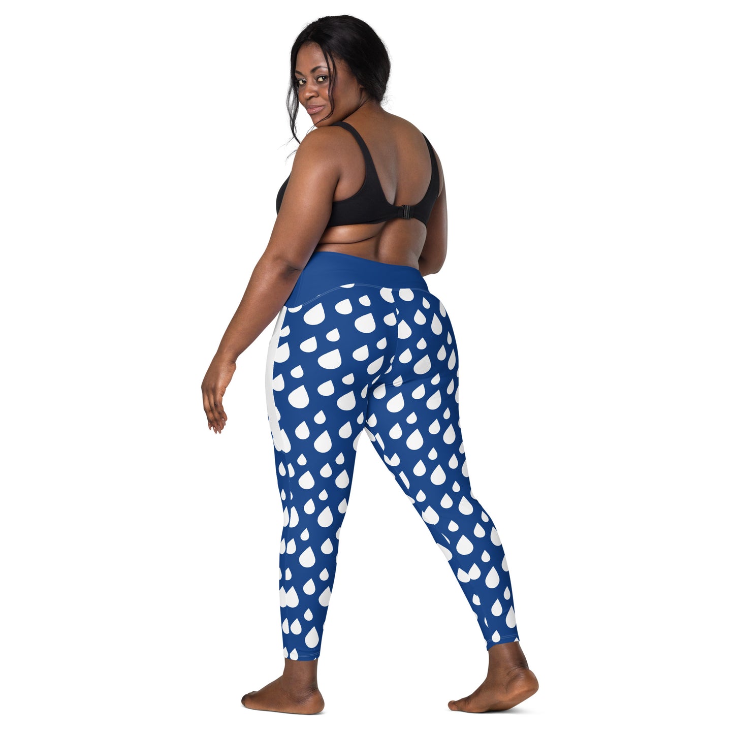 Thunder Chick Fitness Blue Drops Leggings with Leggings pockets