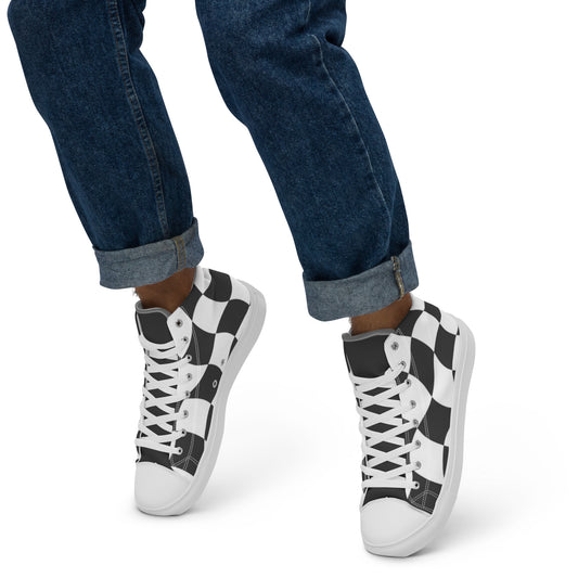 TCF Black Checkered High Tops