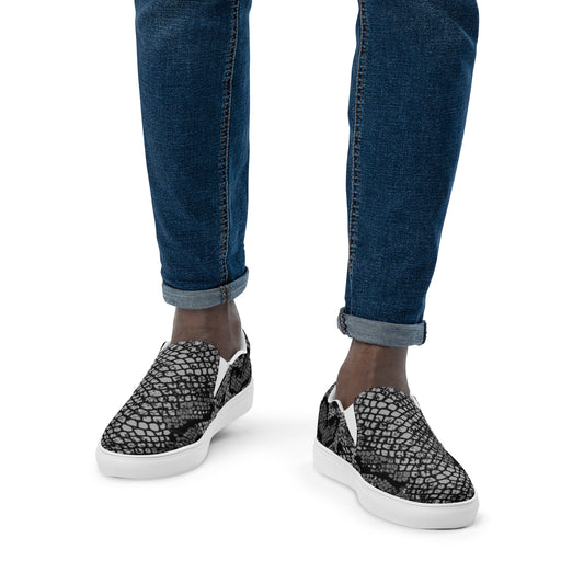 TCF Black Snake Skin Slip-On